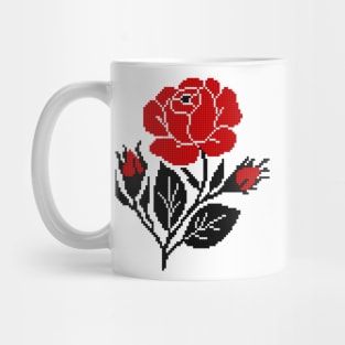 Realistic Cross-Stitch Embroideried Composition Mug